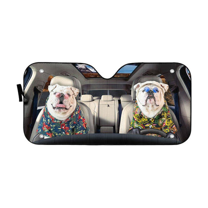 Gearhumans 3D Bulldog 15 Custom Car Auto Sunshade
