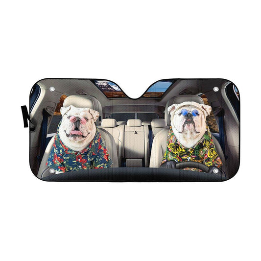 Gearhumans 3D Bulldog 15 Custom Car Auto Sunshade