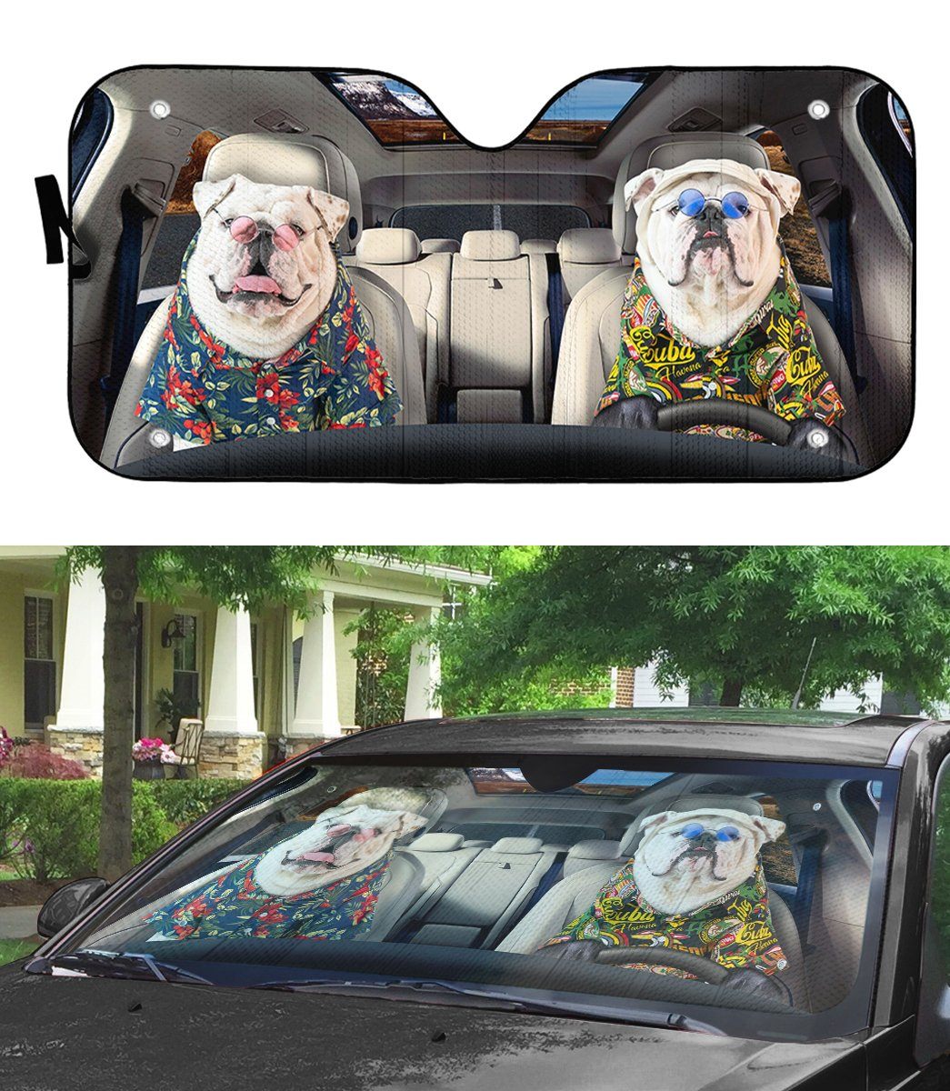 Gearhumans 3D Bulldog 15 Custom Car Auto Sunshade