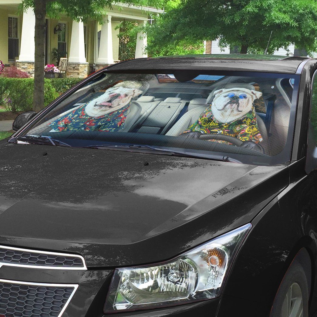 Gearhumans 3D Bulldog 15 Custom Car Auto Sunshade