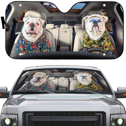 Gearhumans 3D Bulldog 15 Custom Car Auto Sunshade