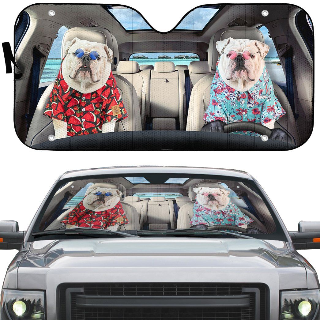 Gearhumans 3D Bulldog 16 Custom Car Auto Sunshade