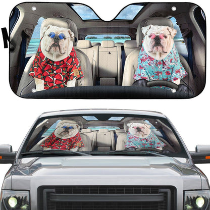 Gearhumans 3D Bulldog 16 Custom Car Auto Sunshade