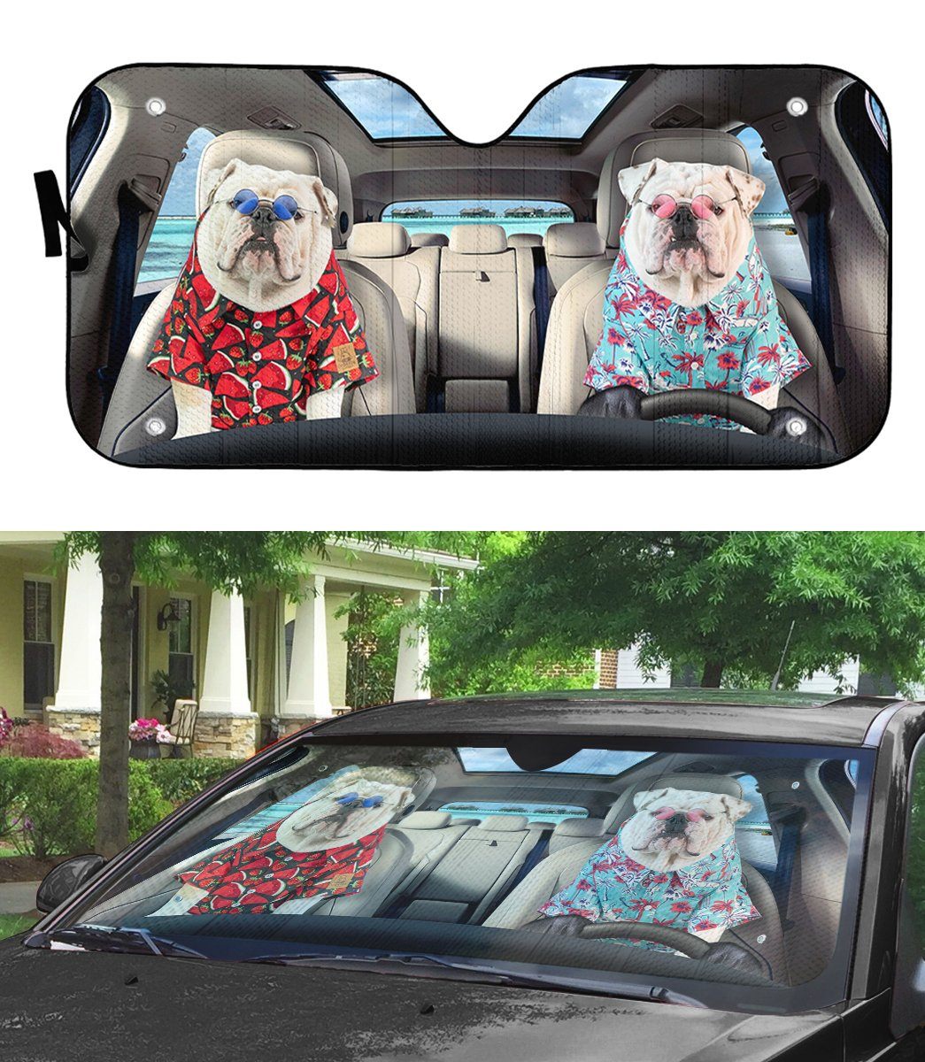 Gearhumans 3D Bulldog 16 Custom Car Auto Sunshade