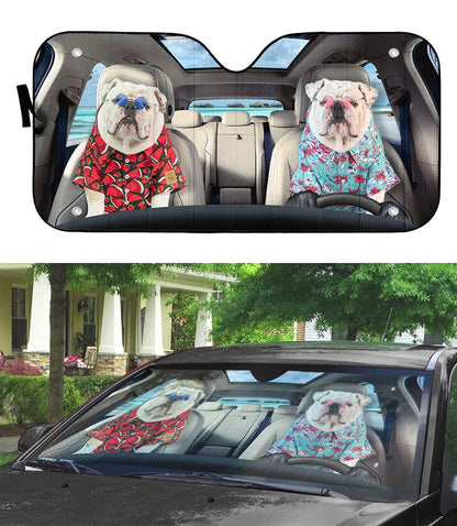 Gearhumans 3D Bulldog 16 Custom Car Auto Sunshade