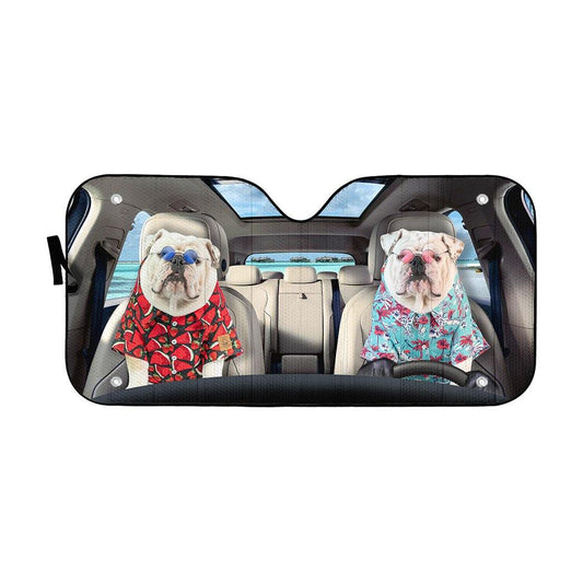 Gearhumans 3D Bulldog 16 Custom Car Auto Sunshade