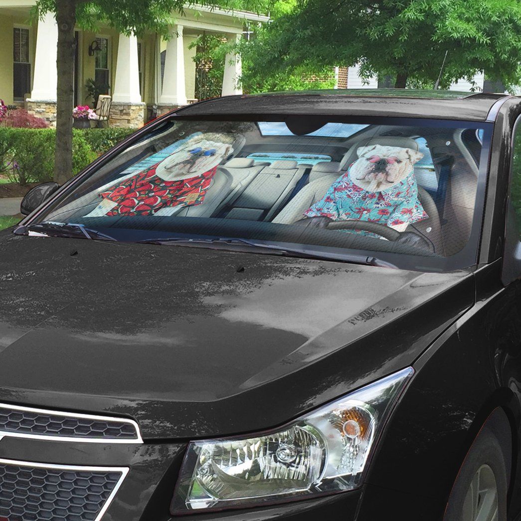 Gearhumans 3D Bulldog 16 Custom Car Auto Sunshade