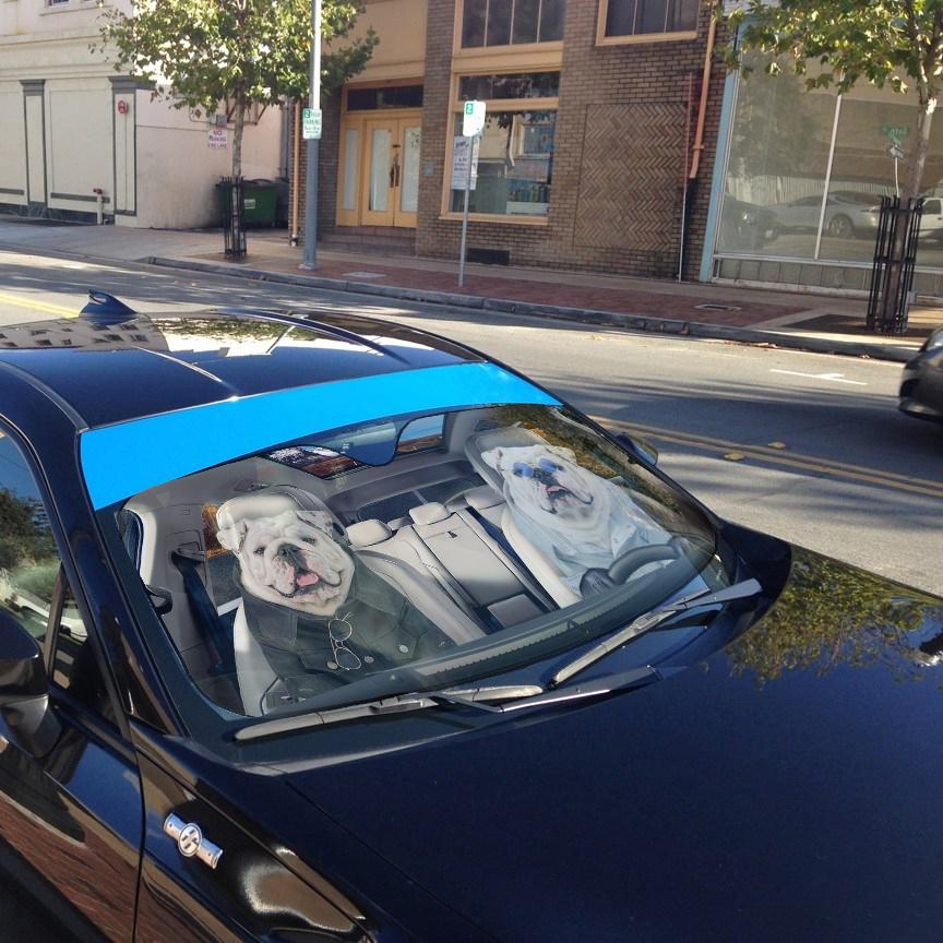 Gearhumans 3D Bulldog 17 Custom Car Auto Sunshade
