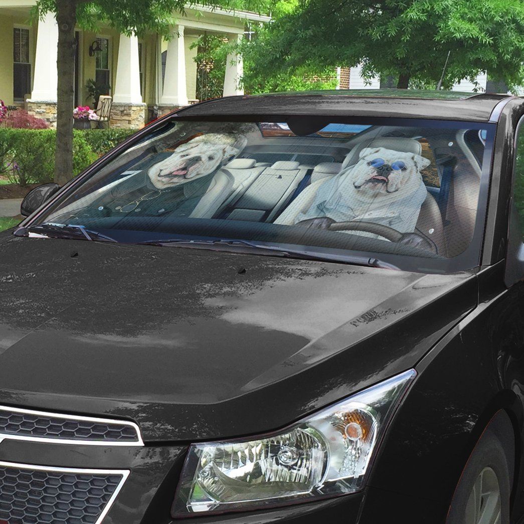 Gearhumans 3D Bulldog 17 Custom Car Auto Sunshade