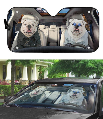 Gearhumans 3D Bulldog 17 Custom Car Auto Sunshade
