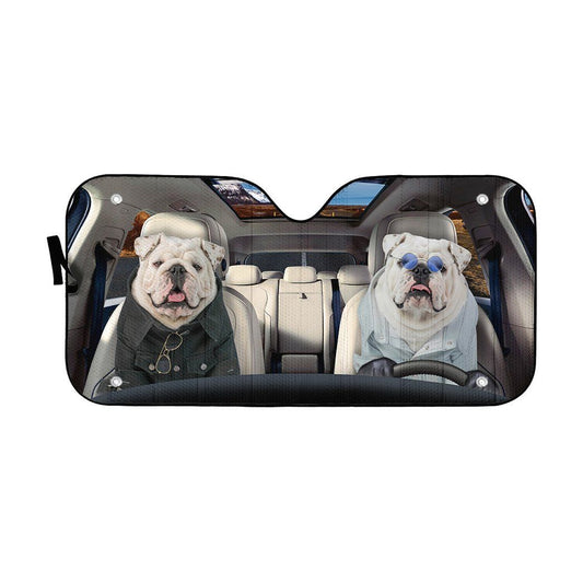 Gearhumans 3D Bulldog 17 Custom Car Auto Sunshade