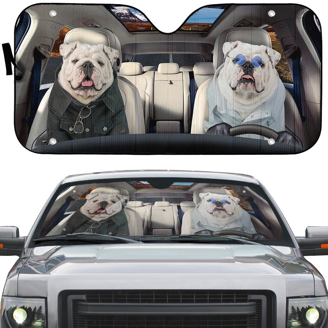 Gearhumans 3D Bulldog 17 Custom Car Auto Sunshade