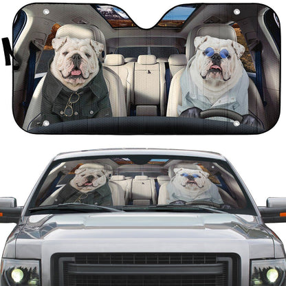Gearhumans 3D Bulldog 17 Custom Car Auto Sunshade