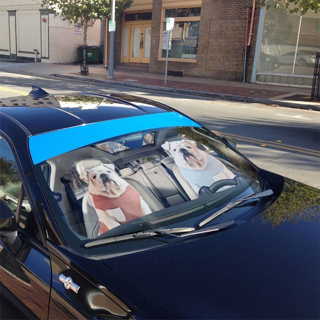 Gearhumans 3D Bulldog 18 Custom Car Auto Sunshade