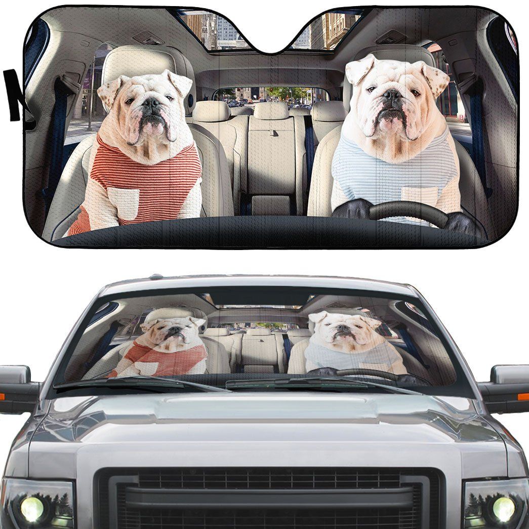 Gearhumans 3D Bulldog 18 Custom Car Auto Sunshade