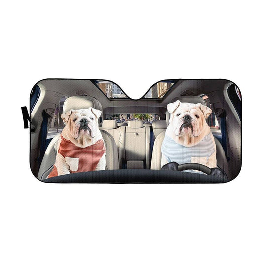 Gearhumans 3D Bulldog 18 Custom Car Auto Sunshade