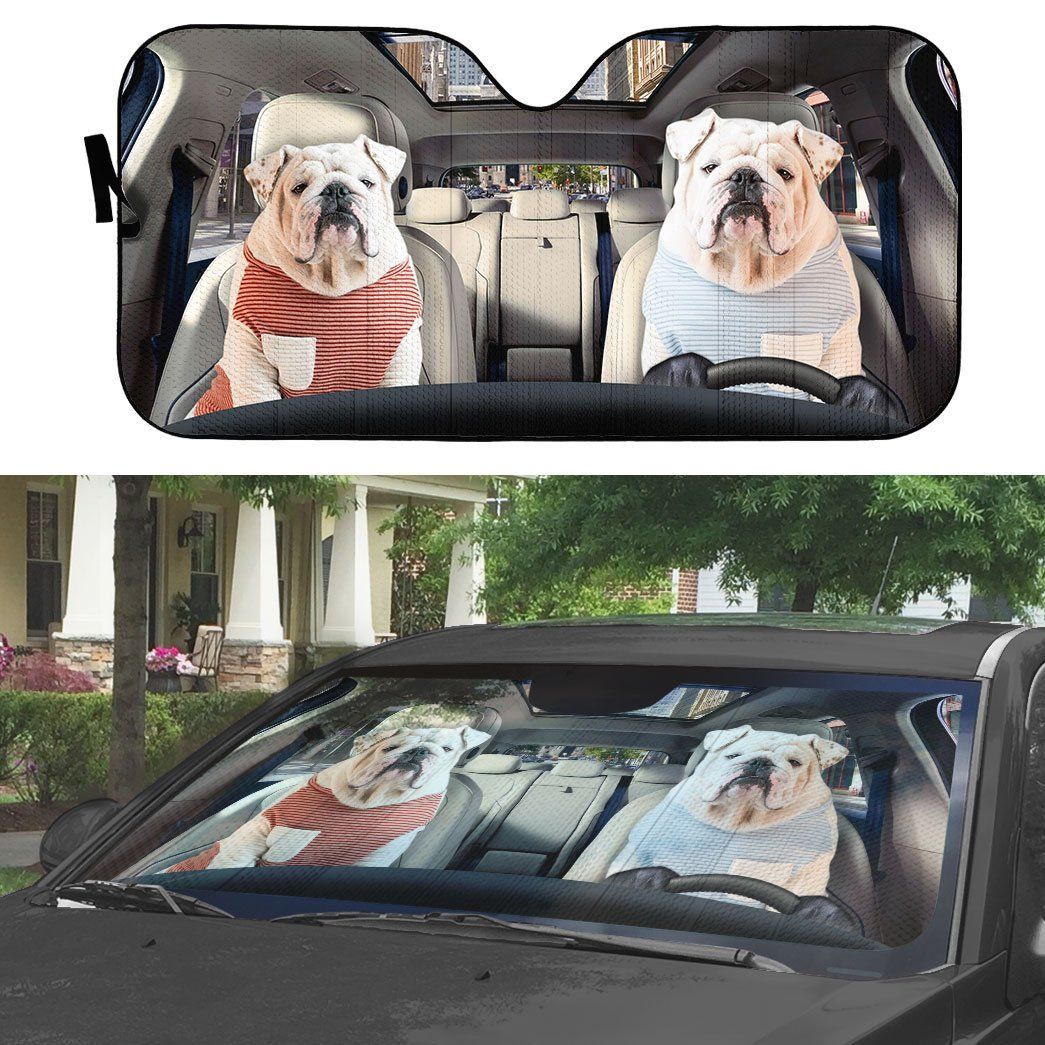 Gearhumans 3D Bulldog 18 Custom Car Auto Sunshade