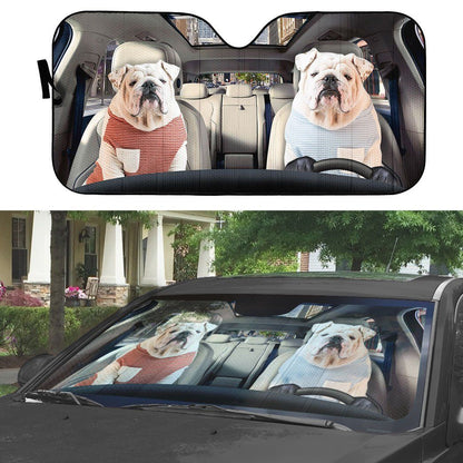 Gearhumans 3D Bulldog 18 Custom Car Auto Sunshade