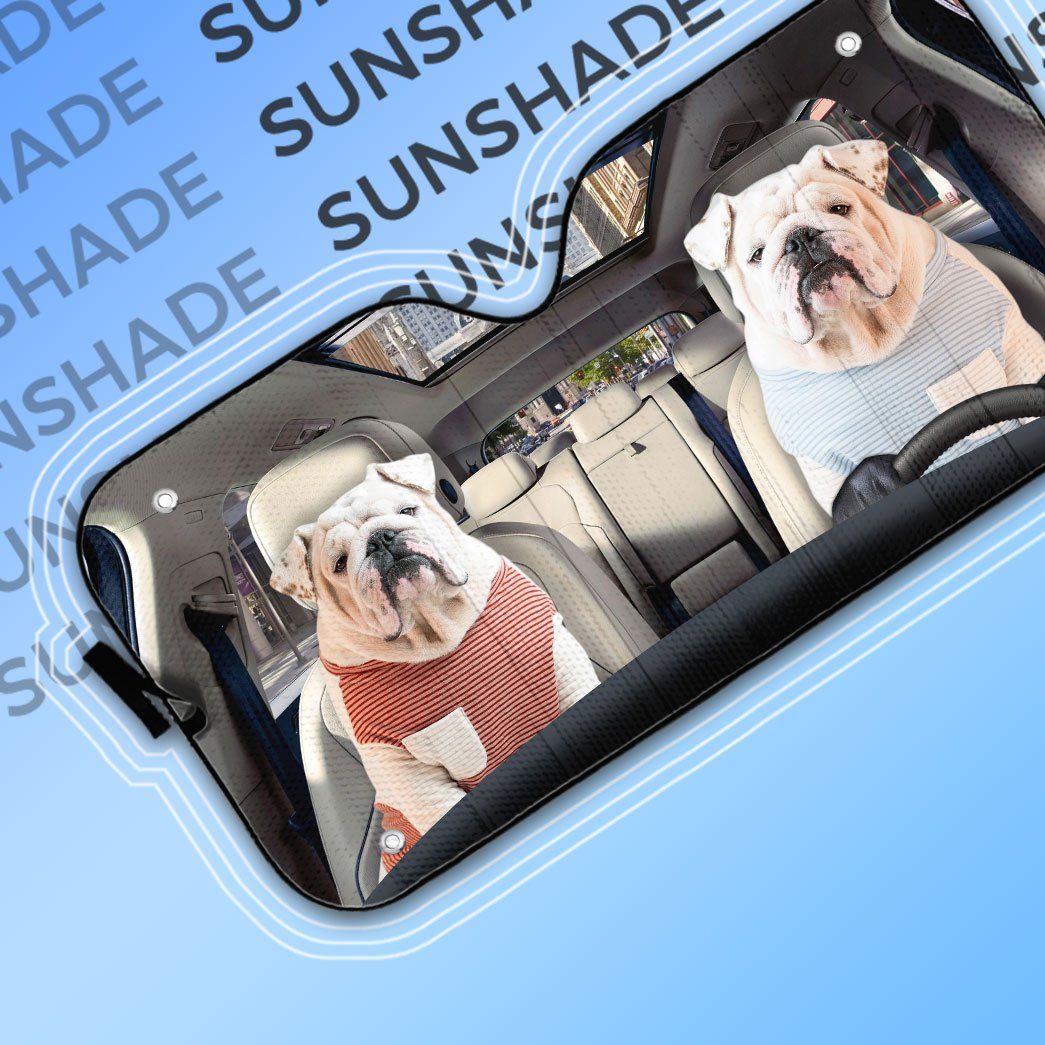 Gearhumans 3D Bulldog 18 Custom Car Auto Sunshade