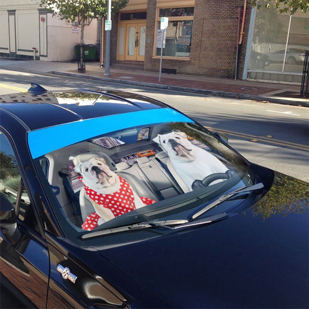 Gearhumans 3D Bulldog 19 Custom Car Auto Sunshade