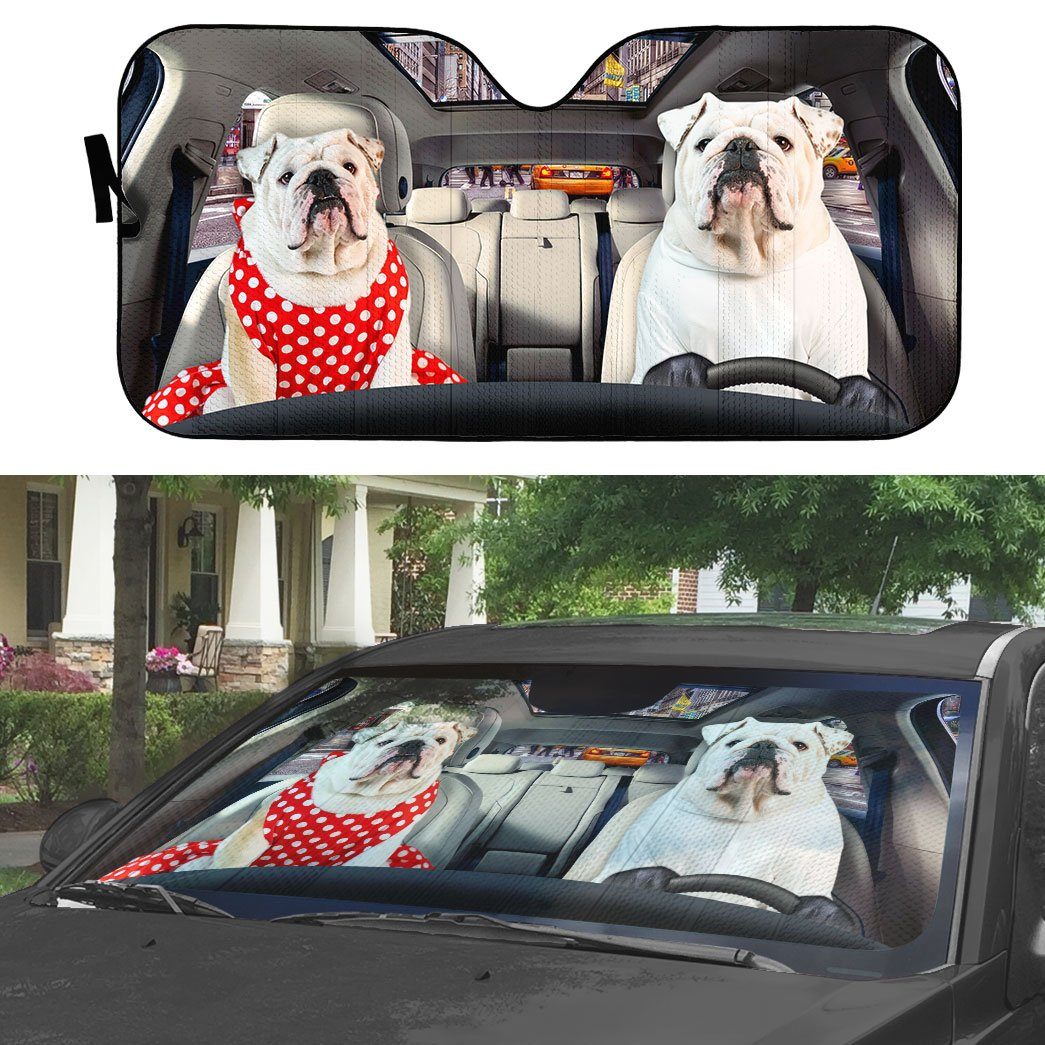 Gearhumans 3D Bulldog 19 Custom Car Auto Sunshade