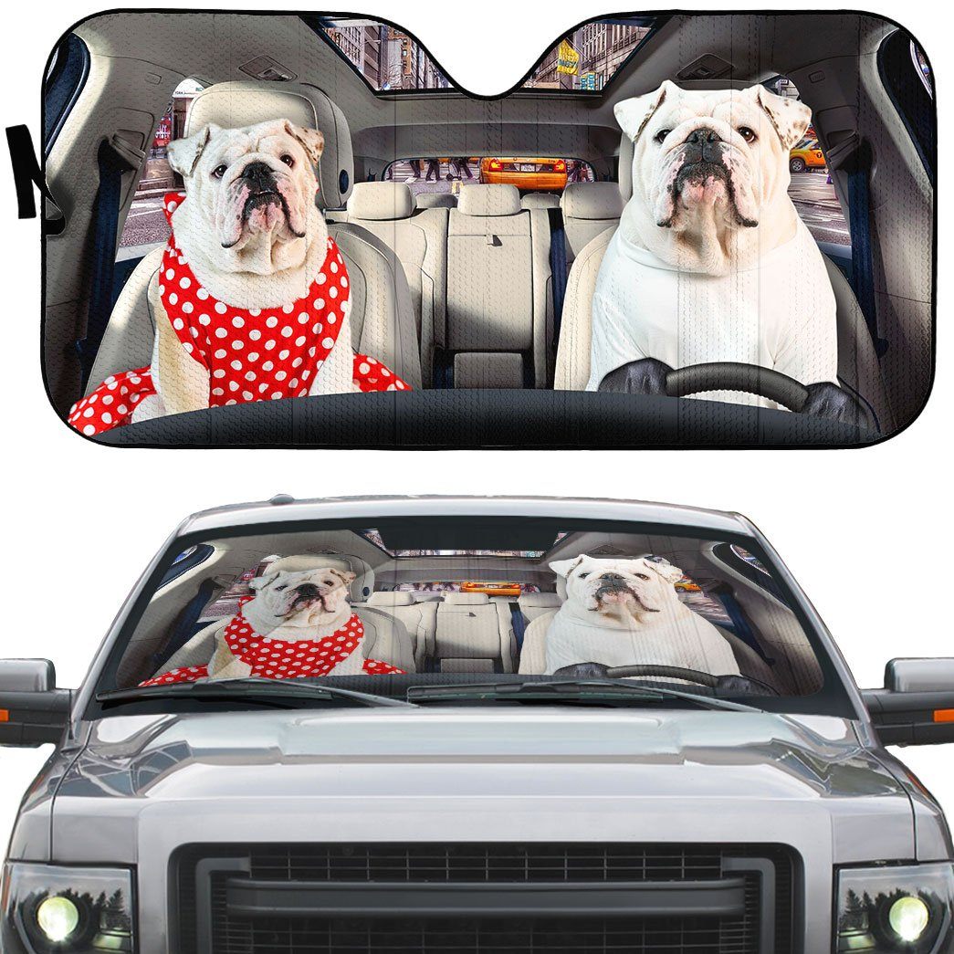 Gearhumans 3D Bulldog 19 Custom Car Auto Sunshade