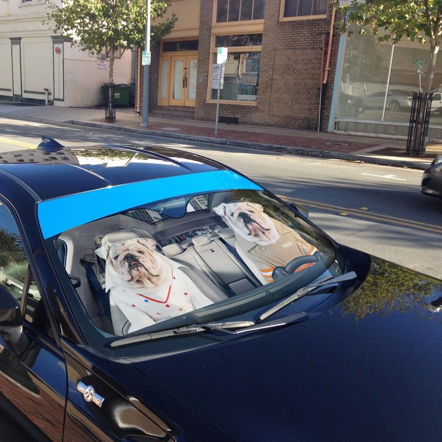 Gearhumans 3D Bulldog 20 Custom Car Auto Sunshade