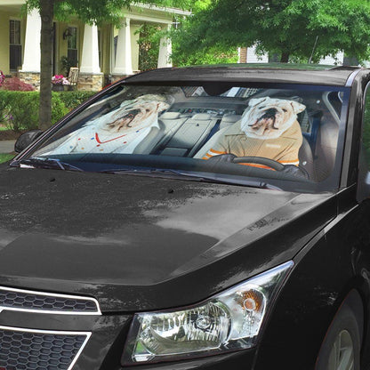 Gearhumans 3D Bulldog 20 Custom Car Auto Sunshade