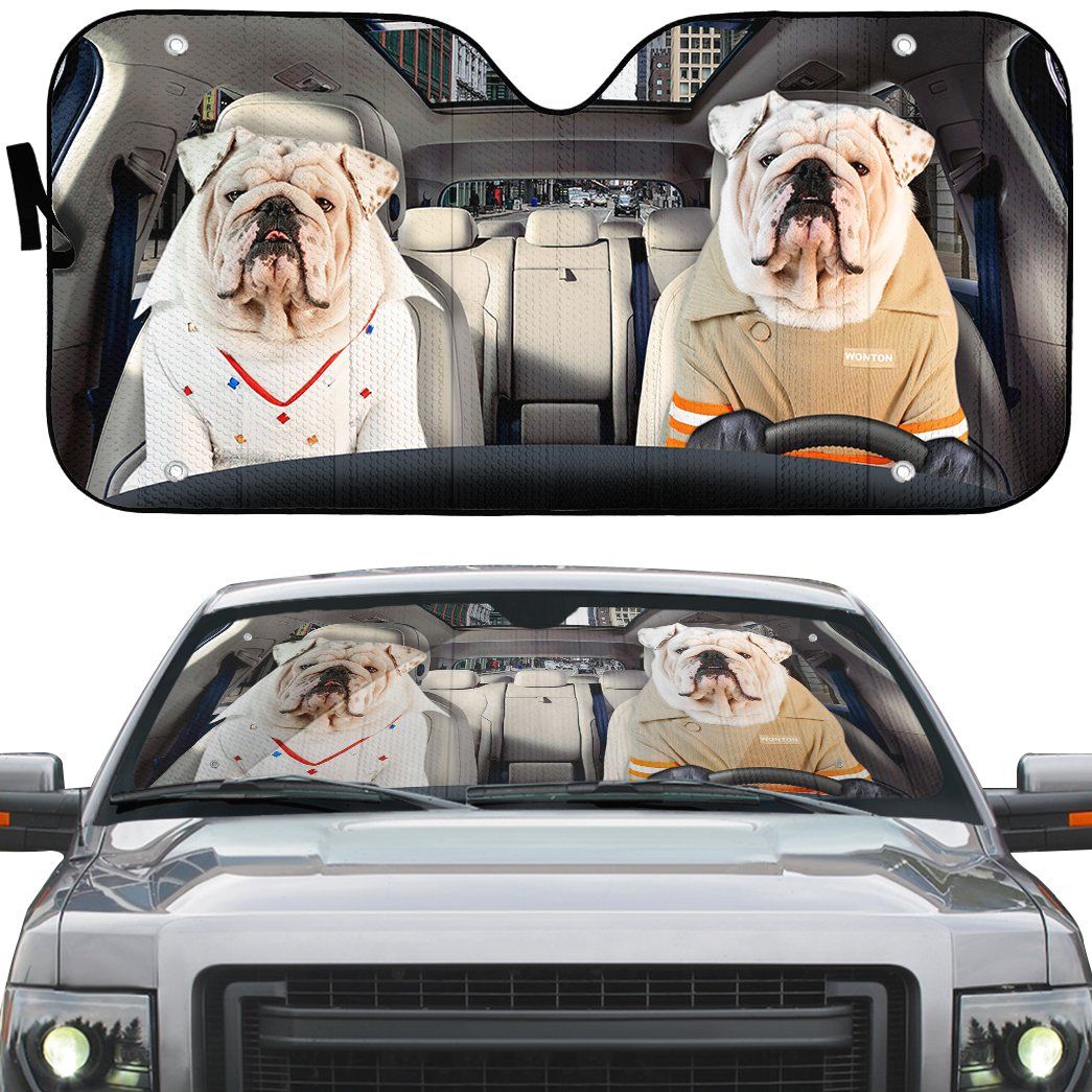 Gearhumans 3D Bulldog 20 Custom Car Auto Sunshade