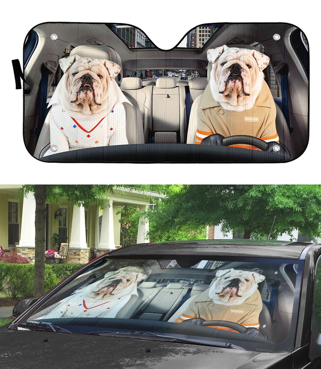 Gearhumans 3D Bulldog 20 Custom Car Auto Sunshade