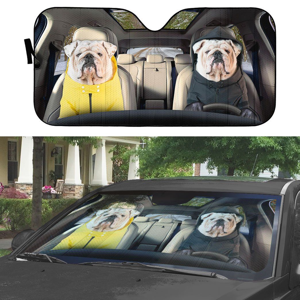 Gearhumans 3D Bulldog 21 Custom Car Auto Sunshade