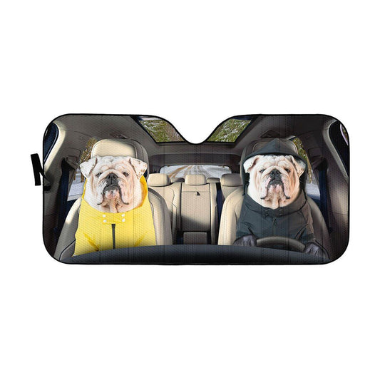 Gearhumans 3D Bulldog 21 Custom Car Auto Sunshade