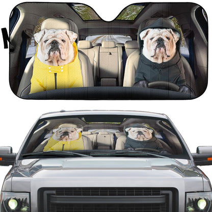 Gearhumans 3D Bulldog 21 Custom Car Auto Sunshade