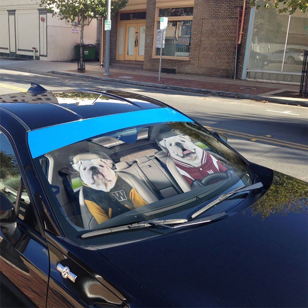 Gearhumans 3D Bulldog 22 Custom Car Auto Sunshade