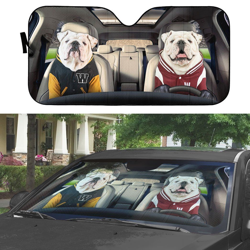 Gearhumans 3D Bulldog 22 Custom Car Auto Sunshade