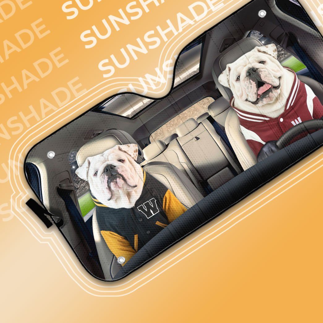 Gearhumans 3D Bulldog 22 Custom Car Auto Sunshade