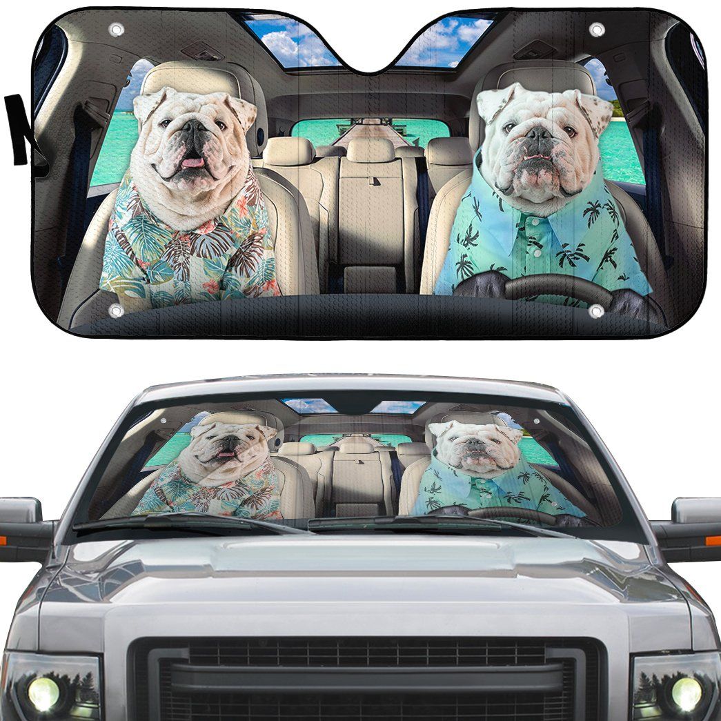 Gearhumans 3D Bulldog 23 Custom Car Auto Sunshade