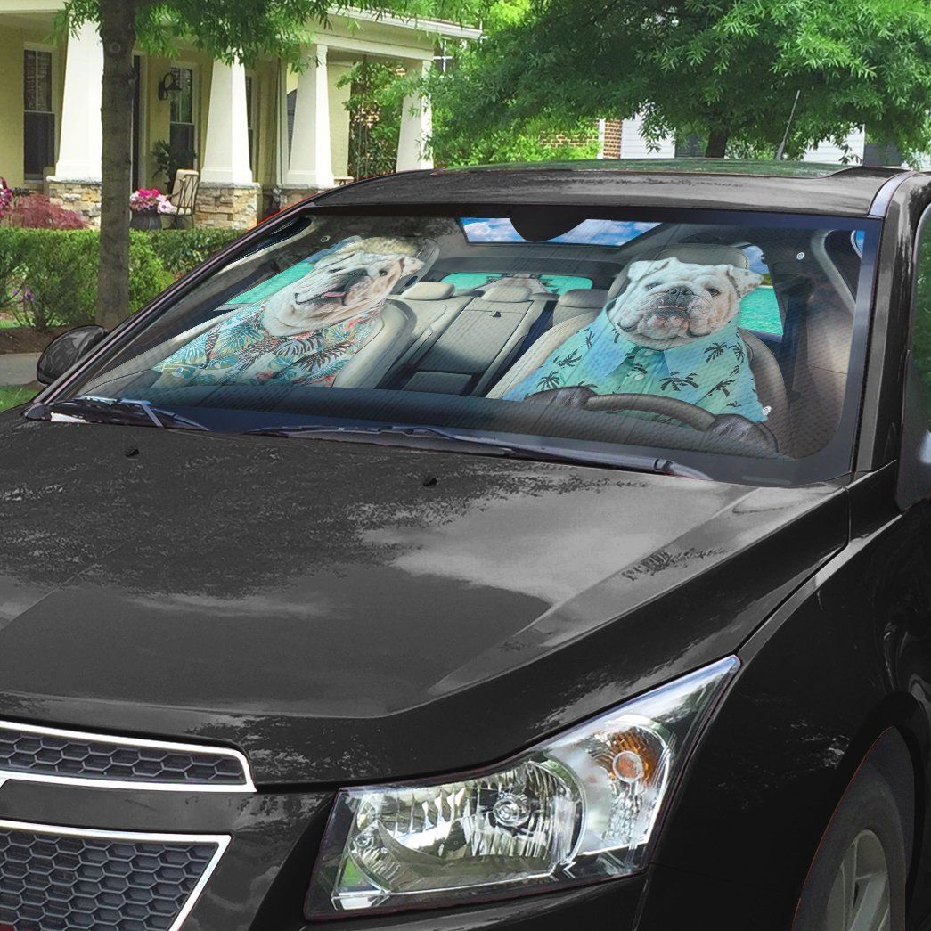 Gearhumans 3D Bulldog 23 Custom Car Auto Sunshade