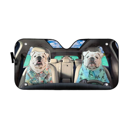 Gearhumans 3D Bulldog 23 Custom Car Auto Sunshade