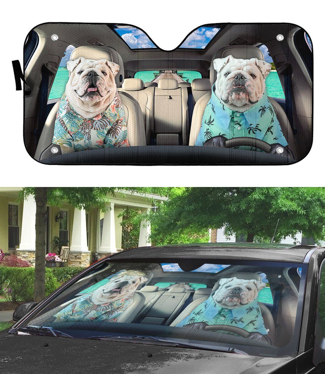 Gearhumans 3D Bulldog 23 Custom Car Auto Sunshade