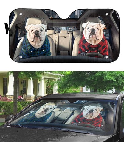 Gearhumans 3D Bulldog 24 Custom Car Auto Sunshade