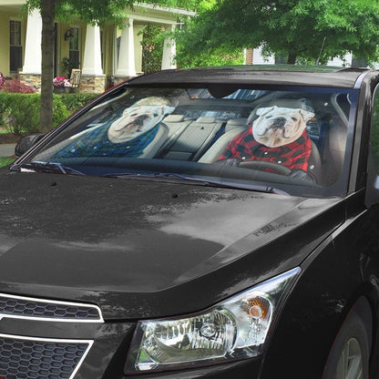Gearhumans 3D Bulldog 24 Custom Car Auto Sunshade