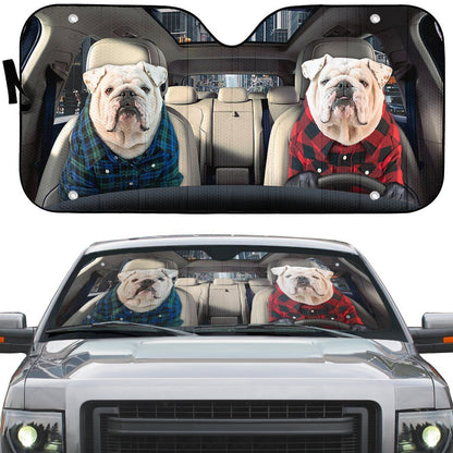 Gearhumans 3D Bulldog 24 Custom Car Auto Sunshade