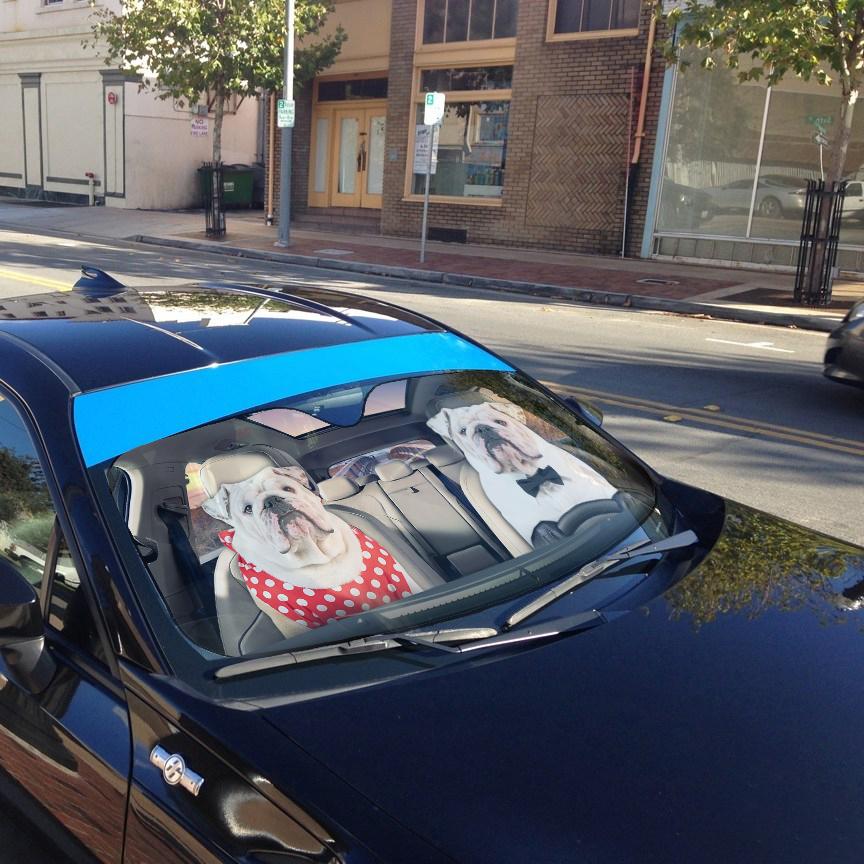 Gearhumans 3D Bulldog 25 Custom Car Auto Sunshade