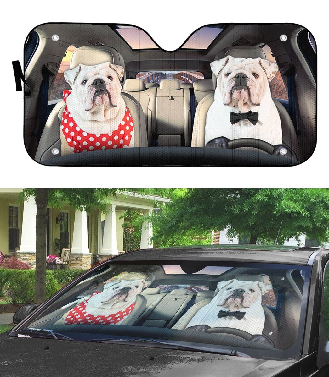 Gearhumans 3D Bulldog 25 Custom Car Auto Sunshade