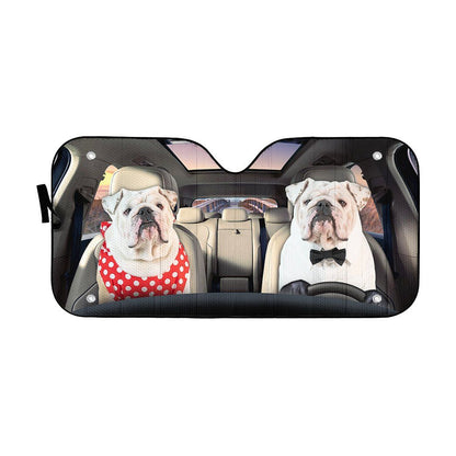Gearhumans 3D Bulldog 25 Custom Car Auto Sunshade