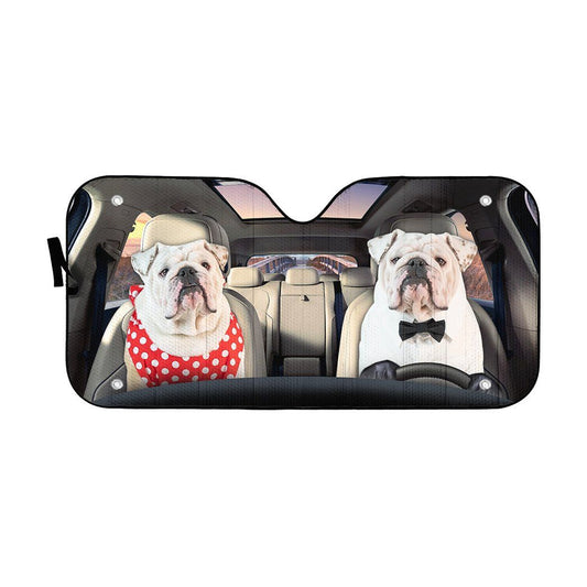 Gearhumans 3D Bulldog 25 Custom Car Auto Sunshade