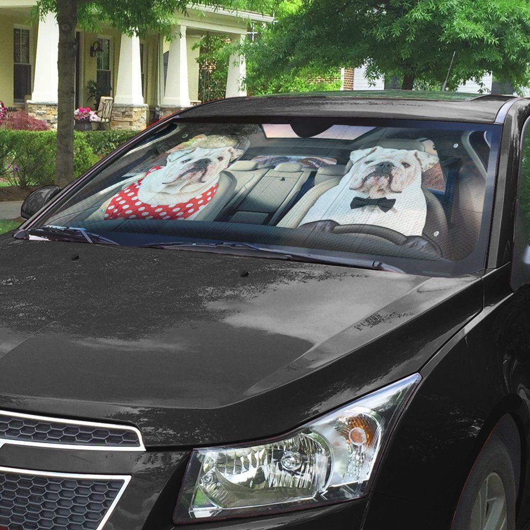 Gearhumans 3D Bulldog 25 Custom Car Auto Sunshade