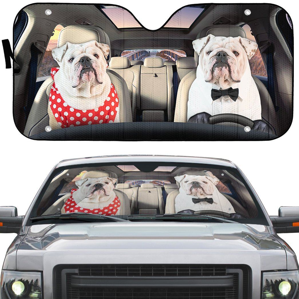 Gearhumans 3D Bulldog 25 Custom Car Auto Sunshade