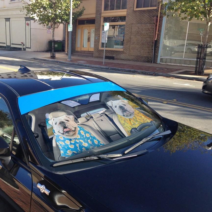Gearhumans 3D Bulldog 26 Custom Car Auto Sunshade